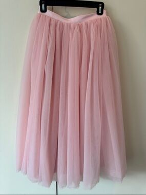 Custom Layered Women's Pink Tulle Midi Skirt
